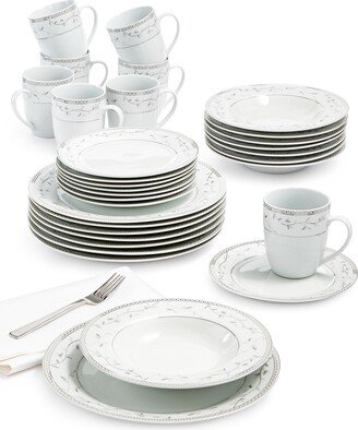 Platinum Vine 32-Piece Dinnerware Set, Service For 8