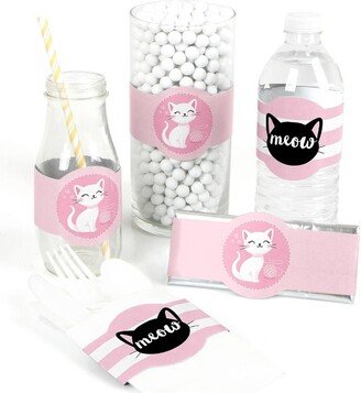 Big Dot of Happiness Purr-fect Kitty Cat - DIY Party Supplies - Kitten Meow Baby Shower or Birthday Party DIY Wrapper Favors & Decorations - Set of 15