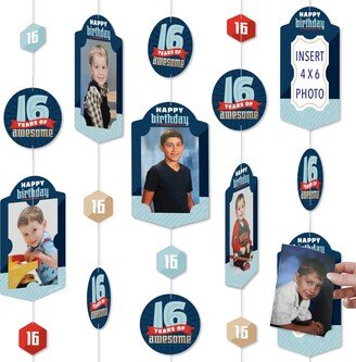 Big Dot Of Happiness Boy 16th Birthday Sweet Sixteen Birthday Party Vertical Photo Garland 35 Pc