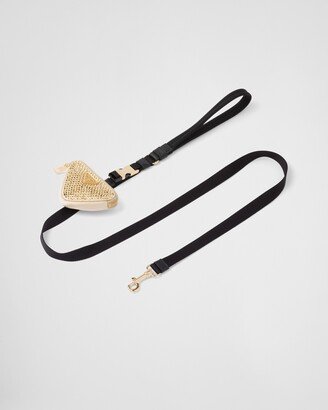 Woven Nylon Tape Pet Leash With Crystals