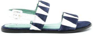 Zig-Zag Suede Slingback Sandals