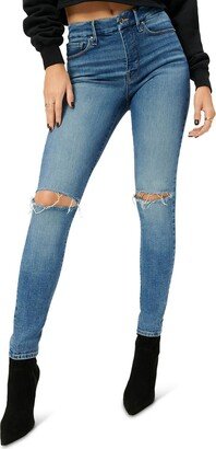 Good Legs Womens Distressed Stretch Ankle Jeans