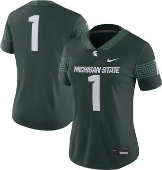 Women's #1 Green Michigan State Spartans Football Game Jersey