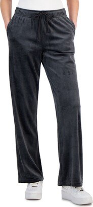 Juniors' Ribbed Velour Wide-Leg Pants