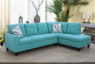 LifeStyle Furniture 2-Pieces Sectional Sofa & Chaise,Green,Flannelette