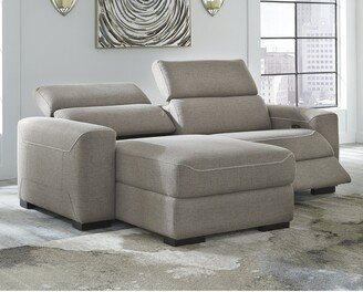 Mabton Gray 2-Piece Power Reclining Sectional with Chaise - 85.75 W x 67 D x 31 H