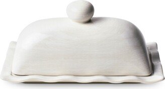 by Laura Johnson Signature White Ruffle Domed Butter Dish