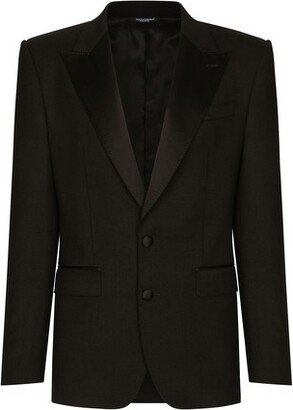 Single-breasted stretch wool Sicilia-fit tuxedo jacket