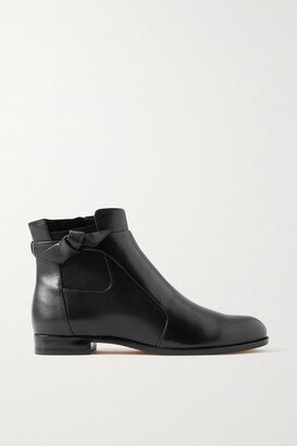 Clarita Bow-detailed Leather Chelsea Boots - Black