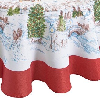 Santa's Snowy Sleighride Tablecloth - 70