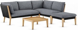 Amazonia 4-Piece Eucalyptus Wood Patio Seating Set