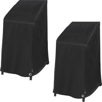 Modern Leisure® Black Diamond Stackable/High Back Patio Chair Cover, Waterproof, 27L x 27W x 49H, Black, 2-Pack