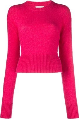 Ribbed-Trim Fitted Jumper
