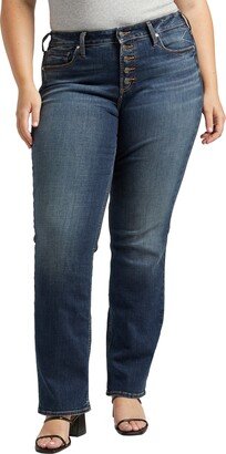 Suki Exposed Button Slim Fit Bootcut Jeans