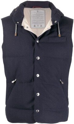 Padded Hooded Sleeveless Gilet-AA