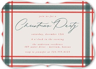 Holiday Invitations: Plaid Edge Holiday Invitation, Red, 5X7, Christmas, Matte, Signature Smooth Cardstock, Bracket