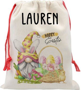 Personalized Easter Baskets, Bag, Happy Gnome Sack, Basket, Gift Bunny Egg Hunt 7-Eas001