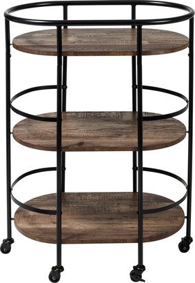 3-Tier Oval Bar Cart