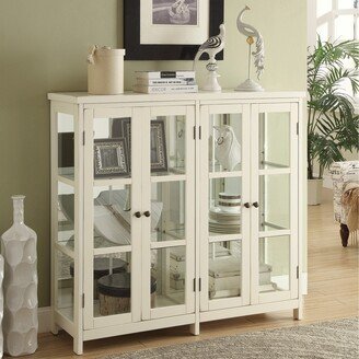 Furniture Sable White 4-door Display Accent Cabinet
