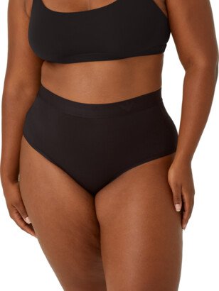 Women's Cotton Modal Blend High Rise Hipster Underwear - Black - XL