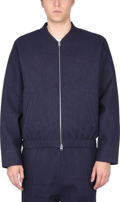 Zip-Up Straight Hem Bomber Jacket