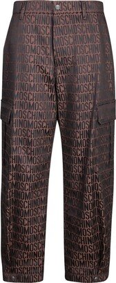 Logo Printed High-Waist Cargo Trousers-AA