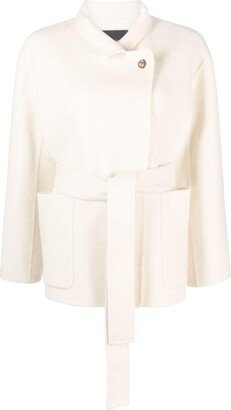 Off-Centre Fastening Wool-Blend Coat