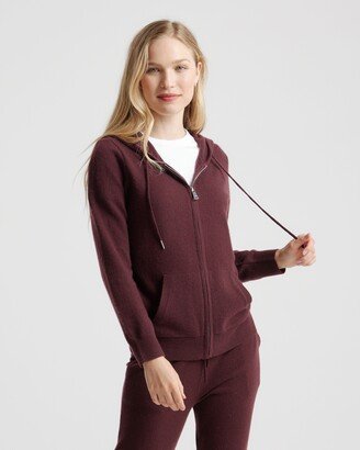 Mongolian Cashmere Full-Zip Hoodie Jacket