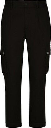 Cotton cargo pants with branded tag