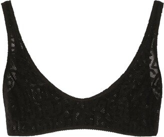 Logo-Lace Cropped Bralette