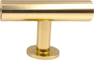 Gold T-Bar 2 Finger Rounded Decorative Knob For Dressers, Cabinets, Kitchens, Furniture, Closet Doors - Pack Of 10