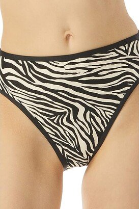 Zebra High Leg Bikini Bottoms (Bone) Women's Swimwear