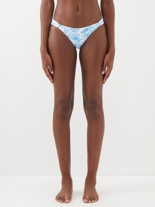 Martinique Floral-print Gathered Bikini Briefs