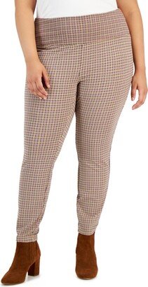 Style & Co Plus Size Houndstooth Pull-On Ponte Pants, Created for Macy's