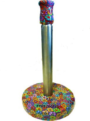 Colorful Metal Paper Towel Holder, Kitchen Holder Standing