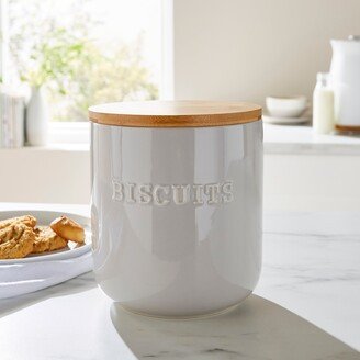 Dunelm Ceramic Biscuit Canister Grey Grey