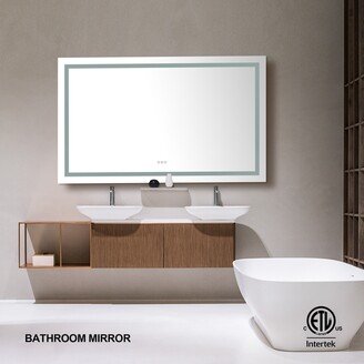 Interbath LED Backlit Frameless Bathroom Vanity Mirror with Anti-fog - 84x48