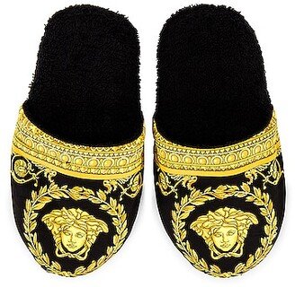 Barocco Slippers in Black,Abstract