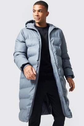 Mens Grey Man Active Matte Longline Puffer Coat