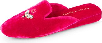 Queen Bee Embroidered Slipper Hot Pink