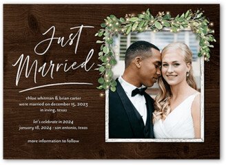 Wedding Announcements: Fairy Lights Wedding Announcement, Brown, 5X7, Signature Smooth Cardstock, Square