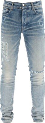 'distressed logo' jeans-AC