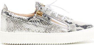 Metallic Snakeskin Sneakers