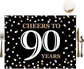 Big Dot of Happiness Adult 90th Birthday - Gold - Party Table Decorations - Birthday Party Placemats - Set of 16