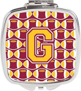 CJ1081-GSCM Letter G Football Maroon & Gold Compact Mirror