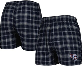 Men's Concepts Sport Navy, Gray Tennessee Titans Ledger Flannel Boxers - Navy, Gray