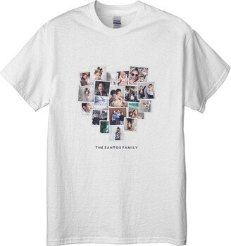 T-Shirts: Tilted Heart Collage T-Shirt, Adult (M), White, Customizable Front & Back, White