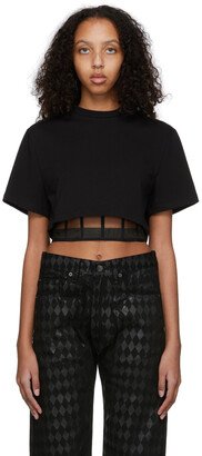 Black Corset Cropped T-Shirt