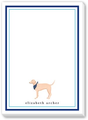 Notepads: Retriever Dog Love 5X7 Notepad, Blue, Matte