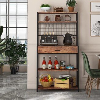 YUZHOU Kitchen Bakers Rack with Drawer 5-Tier Storage Shelf